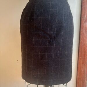 Ralph Lauren Black Checkered Pencil Skirt